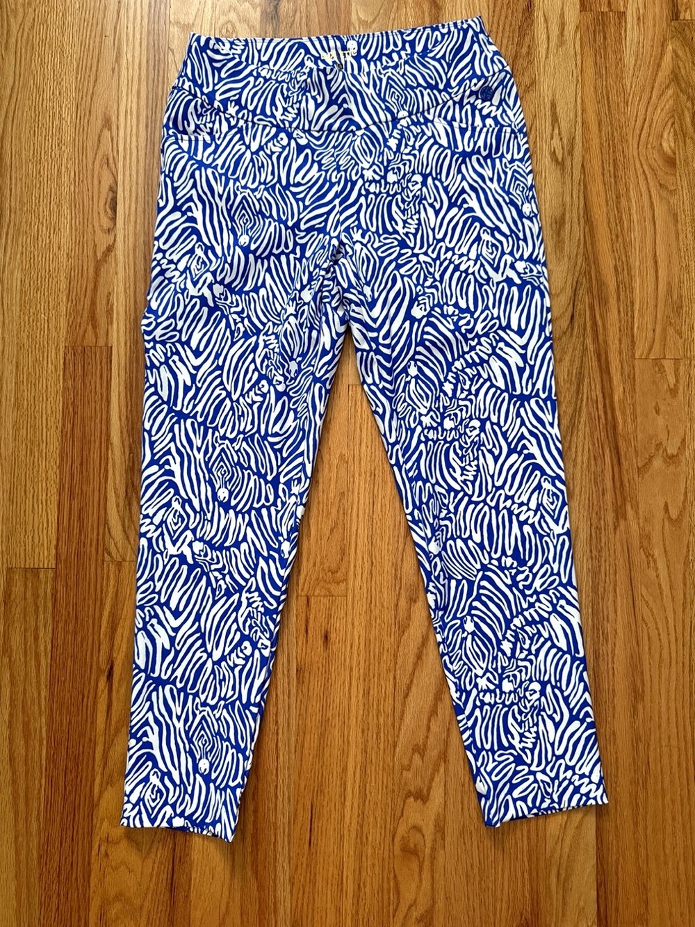 Lilly Pulitzer Royal Blue & White Cropped Ankle Pants